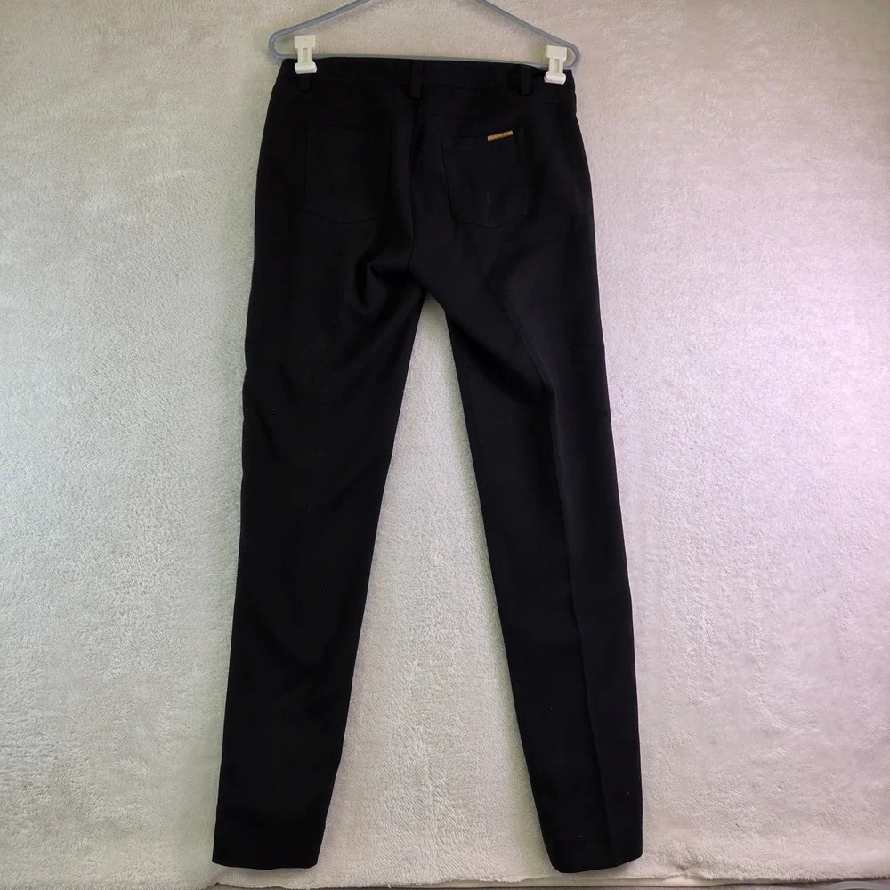 Michael Kors Womens Black Slim Leg Tailored Trousers Dress Pants Size 6 3060